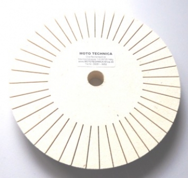 Filzpolierscheibe 30 mm breit weiß für Heimwerker geschlitzt Bohrung wählbar